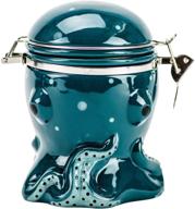 🐙 fun and functional: boston warehouse blue octopus hinged 6 inches snack or treat jar логотип