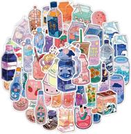 🥤 50pcs vsco ins drink cartoon stickers for summer: vinyl aesthetic waterproof hydro flasks, water bottles, laptops, bicycles, skateboards, luggage, decal graffiti patches - ideal for kids and girls logo