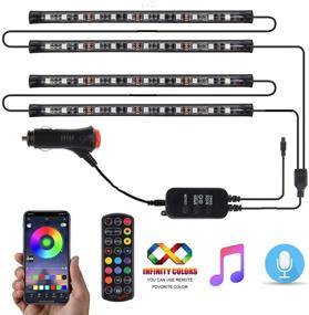 img 3 attached to 🚗 Enhance Your Car's Ambiance with Music Interior Car Lights: Waterproof LED Strip Light Upgrade, Multi-Color Under Dash Lighting with Remote Control and App Integration - Includes Car Charger and Adjustable Mic Sensitivity