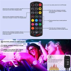 img 1 attached to 🚗 Enhance Your Car's Ambiance with Music Interior Car Lights: Waterproof LED Strip Light Upgrade, Multi-Color Under Dash Lighting with Remote Control and App Integration - Includes Car Charger and Adjustable Mic Sensitivity