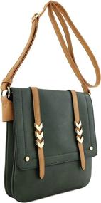 img 3 attached to 👜 Colorblock Strap Double Compartment Large Flapover Crossbody Bag
