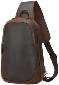 img 4 attached to 🎒 TIDING Leather Crossbody Outdoor Shoulder: Durability meets style for your adventures