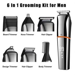 img 3 attached to 🧔 6-in-1 Men's Beard Trimmer: Ultimate Grooming Kit for Shaving, Body, Mustache, Nose - Cordless & Waterproof with USB Recharge