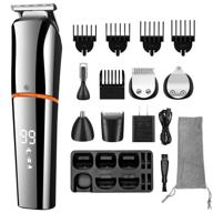 🧔 6-in-1 men's beard trimmer: ultimate grooming kit for shaving, body, mustache, nose - cordless & waterproof with usb recharge logo