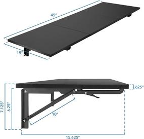 img 1 attached to 🔧 Versatile and Space-Saving MOUNT-IT! Heavy Duty Drop Down Table: Wall Mounted Folding Workbench for Home Office, Laundry Room, Garage, Basement Bar, Study, or Kitchen (BLACK)