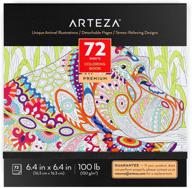 🐾 arteza adult coloring book - animal designs, 6.4 x 6.4 inches, 72 detachable pages, gray outlines, 100 lb paper, art supplies for anxiety, stress relief, and relaxing logo