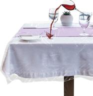 durable and high-quality laminet heavy duty deluxe clear vinyl tablecloth protector (60'' x 108'') – premium protection for your table logo