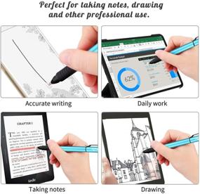 img 3 attached to 🖊️ digiroot Universal Stylus: 2-in-1 Touch Screen Pen for Cell Phones, Tablets, and More – Blue (Includes 9 Replacement Tips)