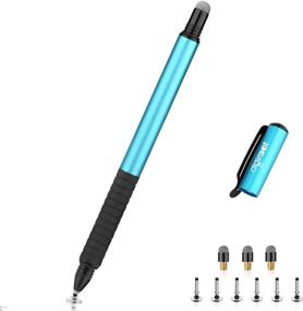 img 4 attached to 🖊️ digiroot Universal Stylus: 2-in-1 Touch Screen Pen for Cell Phones, Tablets, and More – Blue (Includes 9 Replacement Tips)