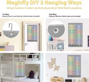img 2 attached to 📚 Magicfly 24-Pocket Over-The-Door Hanging Wall File Organizer with 6 Tool Pockets - Grey for Home, School, Office