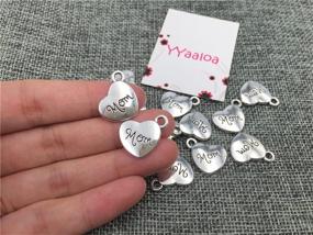 img 2 attached to 💖 YYaaloa Mini Love Heart "Mom" Pack: 40 DIY Charms Pendant for Crafting & Jewelry Making Accessory (40pcs Silver)