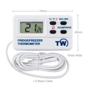 img 2 attached to 🌡️ Advanced Digital Refrigerator Thermometer with Fridge and Freezer Alarm - Ensures Temperature Safety - Perfect RV Fridge Freezer Thermometer with Alarm and Max Min