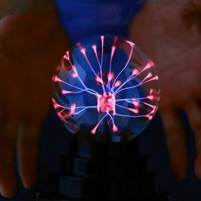 img 3 attached to Brewish 3 inch Plasma Ball Lamp: Touch Sensitive Nebula Sphere Globe Toy for Kids, Men & Women - Perfect Birthday, Christmas, Party Gift (3 INCH) - USB & Battery Powered