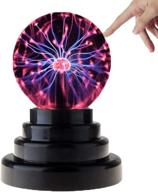 brewish 3 inch plasma ball lamp: touch sensitive nebula sphere globe toy for kids, men & women - perfect birthday, christmas, party gift (3 inch) - usb & battery powered логотип