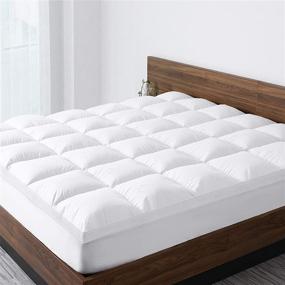 img 4 attached to 🛏️ ST Starcast Extra Thick Cooling Cotton Down Alternative Fill Mattress Topper (Queen Size), Gel Fiber Filled Bed Pillowtop, Fits Mattress Up to 21'' DEEP Pocket