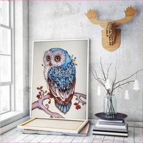 img 3 attached to 🦉 Full Drill 5D Diamond Painting Kit for Kids - Blue Owl Home Wall Decor - 30x40 cm - Crystal Rhinestone Embroidery Craft by AIRDEA DIY