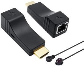 img 4 attached to 🔌 DDMALL 196ft 1080p HDMI удлинитель по одному кабелю CAT5e/CAT6: нулевые потери, нулевая задержка, полное HD, 3D, дистанционное управление через ИК-сигнал - легкая установка набора приемника и передатчика