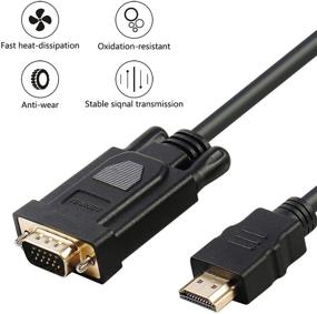img 3 attached to HDMI to VGA Cable, Benfei 6 Feet Gold-Plated Male to Male Adapter for Computer, Desktop, Laptop, PC, Monitor, Projector, HDTV, Raspberry Pi, Roku, Xbox and More