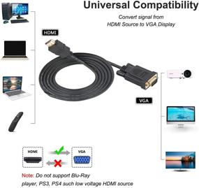 img 2 attached to HDMI to VGA Cable, Benfei 6 Feet Gold-Plated Male to Male Adapter for Computer, Desktop, Laptop, PC, Monitor, Projector, HDTV, Raspberry Pi, Roku, Xbox and More