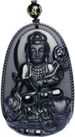🧘 bodhisattva amulet talisman pendant necklace in obsidian gemstone - bella jade buddha logo