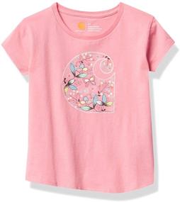 img 2 attached to 👚 Carhartt Girls' Graphic Short Sleeve Tee T-Shirt: Stylish Comfort for Little Fashionistas