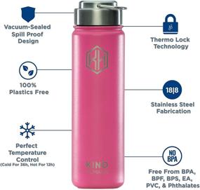 img 3 attached to 🐬 Stay Hydrated on the Go with Kind Human Solutions Pink Dolphin Water Bottle