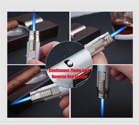 img 2 attached to 🔥 Honest Mini Pocket Cigar Lighter: Refillable Butane Torch with Adjustable Jet Flame - Creative Straight Flame Torch #5