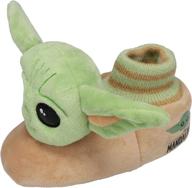 👽 galactic-green star wars toddler slippers: out-of-this-world boys' slip-on shoes! logo