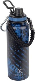 img 3 attached to 🚰 Extremus Deluge: 32 oz Stainless Steel Vacuum Insulated Sports Water Bottle with Travel Lid for 100% Leak-Proof Hydration, Prym1 Blue Flag Design