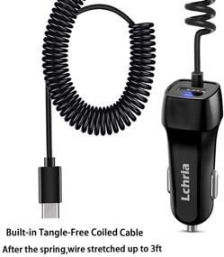img 1 attached to USB-зарядное устройство для автомобиля LCRHLA с Type C, спиральным кабелем для Samsung Galaxy S8 S9 S10 Plus Note 9 8, LG G7 G6 G5 V40 V30 V20, Google Nexus - переходник для автомобиля, подходящий для Android-смартфонов.