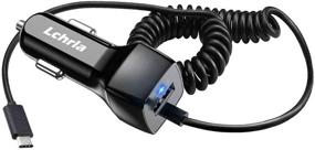 img 4 attached to USB-зарядное устройство для автомобиля LCRHLA с Type C, спиральным кабелем для Samsung Galaxy S8 S9 S10 Plus Note 9 8, LG G7 G6 G5 V40 V30 V20, Google Nexus - переходник для автомобиля, подходящий для Android-смартфонов.