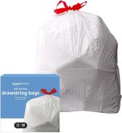 🗑️ amazon basics flextra tall 13 gallon kitchen drawstring trash bags - pack of 90 count logo