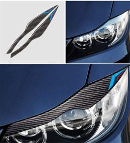 img 3 attached to GZXinWei Carbon Fiber Front Headlamp Headlight Eyebrow Eyelid Car Stickers Decal Trim,08: Sleek and Stylish Automotive Enhancement