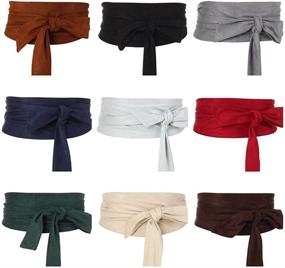 img 3 attached to Aecibzo Women Bowknot Velvet Around Women's Accessories in Belts