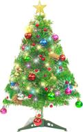 🎄 tabletop mini christmas tree: 20'' xmas artificial small christmas tree with hanging ornaments for home decor логотип