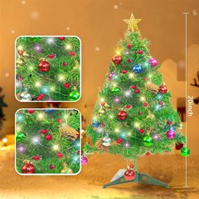 img 3 attached to 🎄 Tabletop Mini Christmas Tree: 20'' Xmas Artificial Small Christmas Tree with Hanging Ornaments for Home Decor