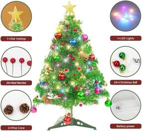 img 1 attached to 🎄 Tabletop Mini Christmas Tree: 20'' Xmas Artificial Small Christmas Tree with Hanging Ornaments for Home Decor