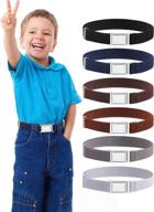 multicolor kids adjustable elastic stretch belt with easy magnetic buckle for boys and girls - one size logo