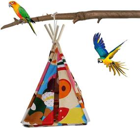 img 1 attached to 🐦 Bird Hanging Hammock Teepee Tent Bed Parrot House Nest Hideout Sack Hut Cage Home for Small Animals: Parrots, Macaw, African Grey, Lovebird, Parakeet, Finch, Canary, Hamster, Rat, Gerbils, Chinchilla, Guinea Pig