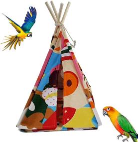 img 4 attached to 🐦 Bird Hanging Hammock Teepee Tent Bed Parrot House Nest Hideout Sack Hut Cage Home for Small Animals: Parrots, Macaw, African Grey, Lovebird, Parakeet, Finch, Canary, Hamster, Rat, Gerbils, Chinchilla, Guinea Pig