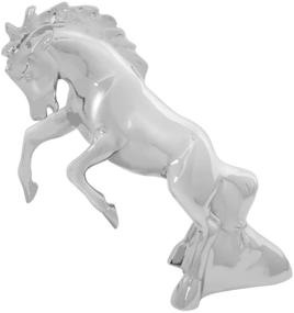 img 1 attached to Eye-Catching Chrome Fighting Stallion Hood Ornament - GG Grand General 48120