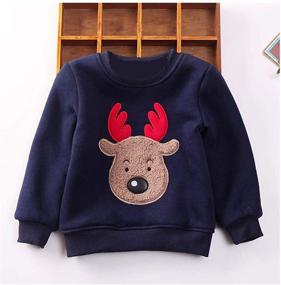 img 3 attached to Sweatshirts Christmas Reindeer Crewneck Pullover Boys' Clothing