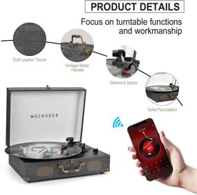 img 1 attached to Portable Suitcase Record Player with Wireless Turntable & Built-in 🎵 Stereo Speakers - USB/SD Compatibility - 3-Speed Belt-Drive Vinyl LP Phonograph