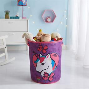 img 1 attached to 🟣 JoJo Circular Purple Storage Bin with Convenient Handles