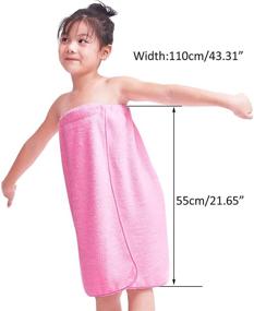 img 3 attached to 🛀 Полотенце из футера Enerhu с пуговицами фиолетового цвета: идеальный аксессуар для ванны для детей и взрослых