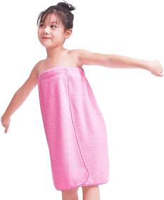 img 4 attached to 🛀 Полотенце из футера Enerhu с пуговицами фиолетового цвета: идеальный аксессуар для ванны для детей и взрослых