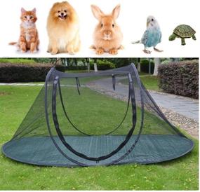 img 4 attached to Ultimate Pet Camping Playpen Tent Cage for Dogs, Cats, Birds, Parrots – Indoor/Outdoor Small Animal Shelter House – Breathable Reptiles, Turtles & More