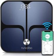 runcobo wi-fi bluetooth auto digital scale, smart weight switch, premium body fat scale for weight, 14 body composition monitor, support multiple users, auto-recognition logo