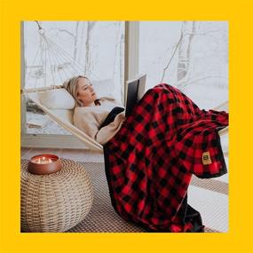 img 2 attached to 🎁 Original Stretch Red Plaid Big Blanket Co, 120x120 inches (10x10 ft), Large Christmas Blanket - Best Gift Idea 2021 for Christmas Movie Watching, Fits Whole Family