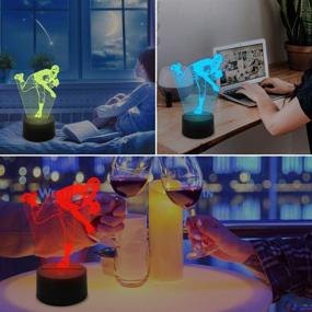 img 2 attached to Baseball Player 3D Night Light: Perfect Xmas & Birthday Gift for Kids, Baseball Fans! Remote Control, 16 Colors, Dim & 4 Changing Modes